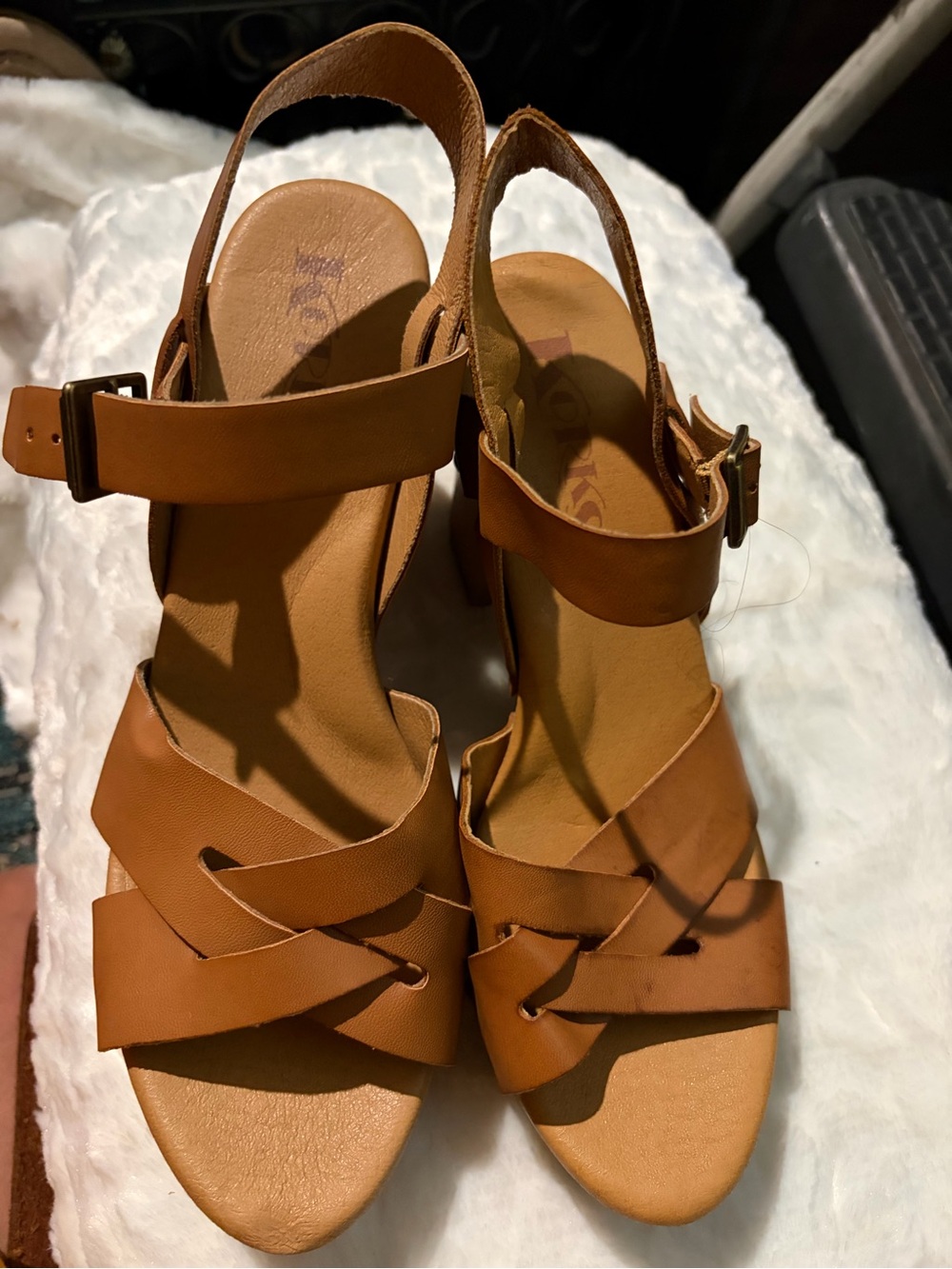 Kork-Ease Women’s Tan Strappy Wedge Sandals